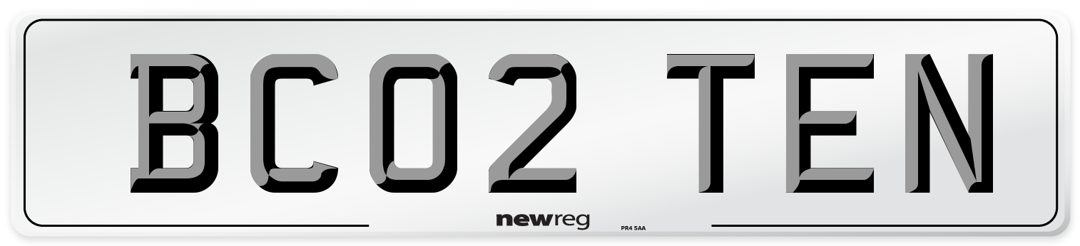 BC02 TEN Number Plate from New Reg
